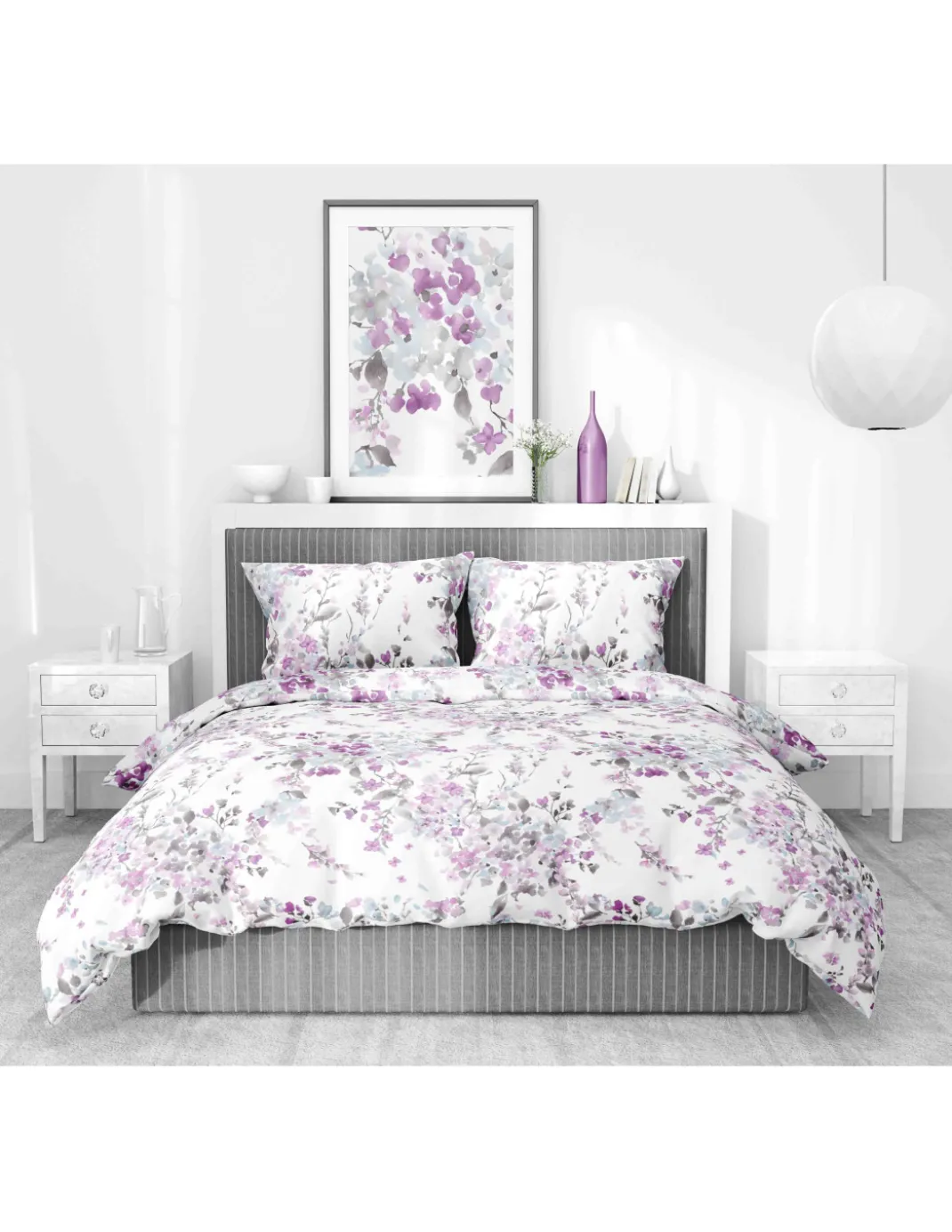 Copripiumino Matrimoniale in Flanella 250x200 cm "Tempo di Dormire" - Fiore Dipinto | Morbido, Caldo e Made in Italy