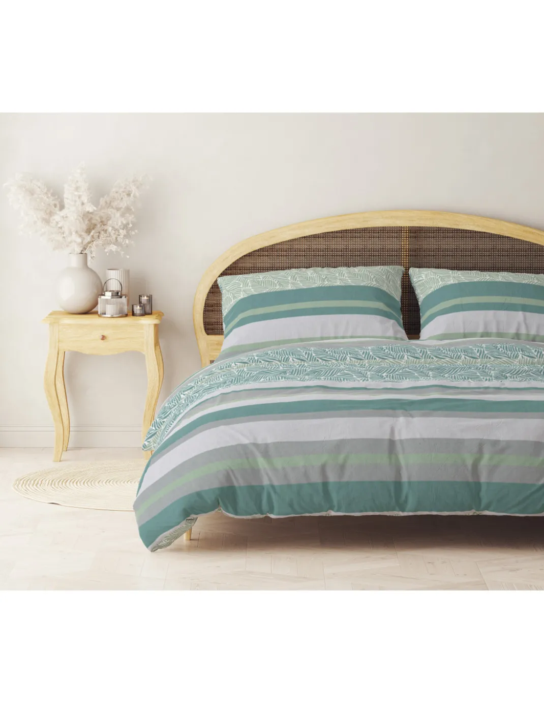 Copripiumino Matrimoniale in Flanella 250x200 cm "Tempo di Dormire" - Felce Verde | Morbido, Caldo e Made in Italy