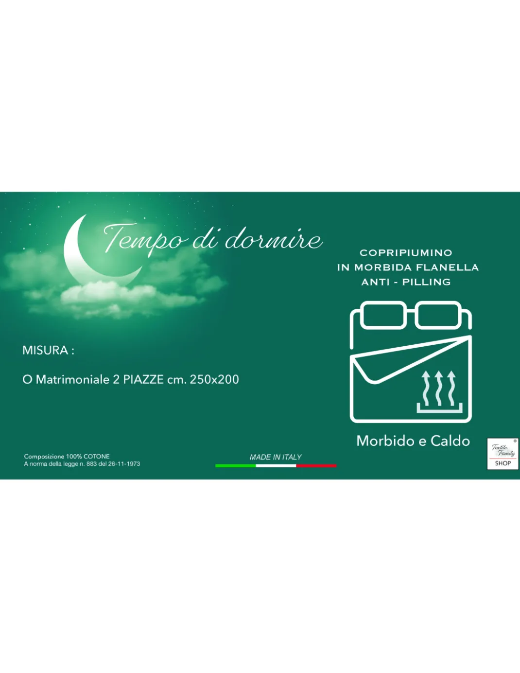 Copripiumino Matrimoniale in Flanella 250x200 cm "Tempo di Dormire" - Fiore Grigio | Morbido, Caldo e Made in Italy