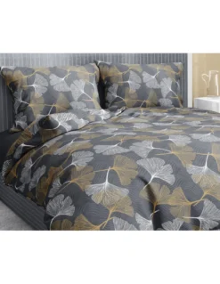 Copripiumino Matrimoniale in Flanella 250x200 cm "Tempo di Dormire" - Petali Oro | Morbido, Caldo e Made in Italy
