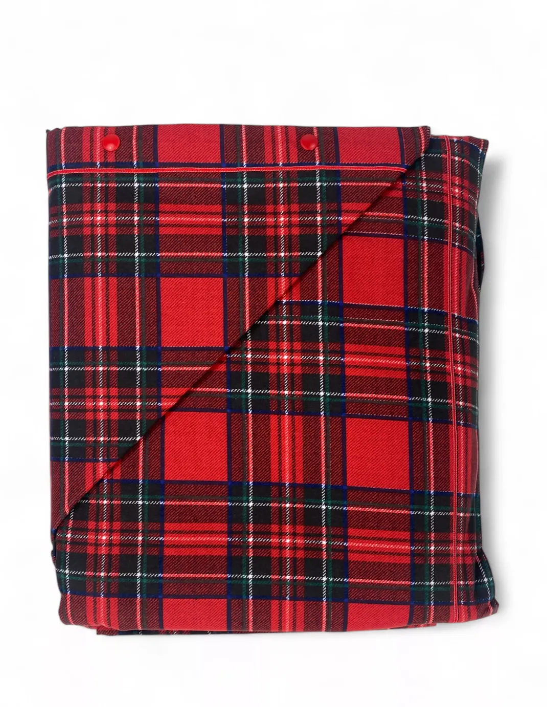 Copripiumino Matrimoniale 250x200 Tartan Rosso con 2 Federe- Flanella Cotone 100% con Patella Extra 40 cm - Made in Italy