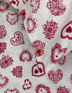 Copripiumino Miros Cuore Rosso – 100% Cotone Tirolese Made in Italy – Cuori su Entrambi i Lati