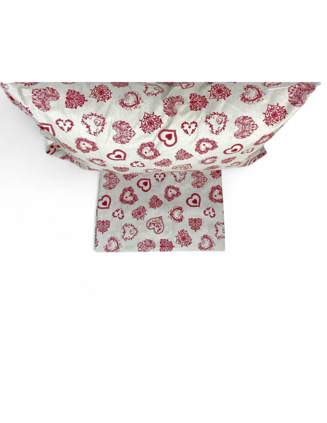 Copripiumino Miros Cuore Rosso – 100% Cotone Tirolese Made in Italy – Cuori su Entrambi i Lati
