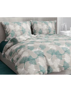 COPRIPIUMINO PETALI Verde in Puro cotone Made in Italy