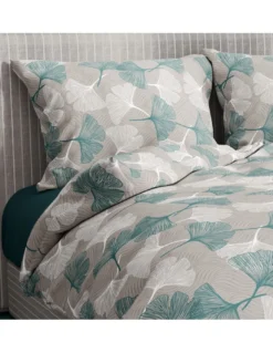 COPRIPIUMINO PETALI Verde in Puro cotone Made in Italy
