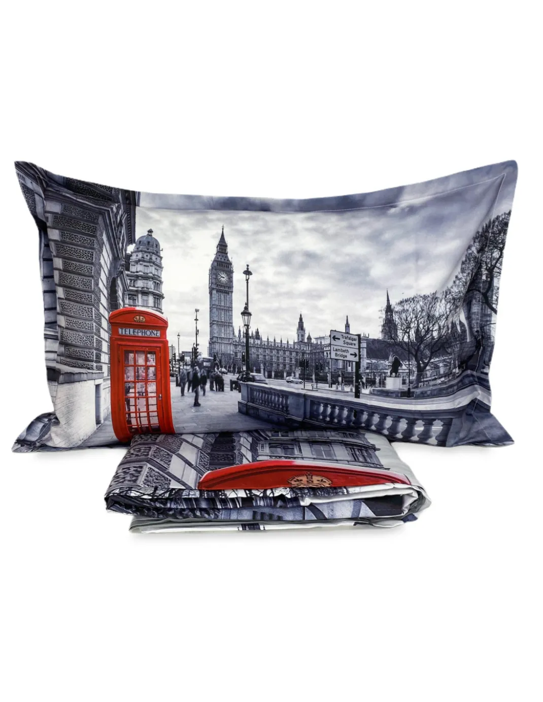 COPRIPIUMINO Rasatello HD FOTOGRAFICO Londra INGLESE cabina BIG BEN