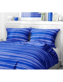 Copripiumino Stripe blu in morbida microfibra | Manopesca | lavabile in lavatrice | Made in Italy