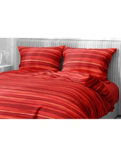 Copripiumino Stripe rosso in morbida microfibra | Manopesca | lavabile in lavatrice | Made in Italy