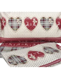 COPRIPIUMINO tirolese BALME CON CUSCINO arredo in puro cotone
