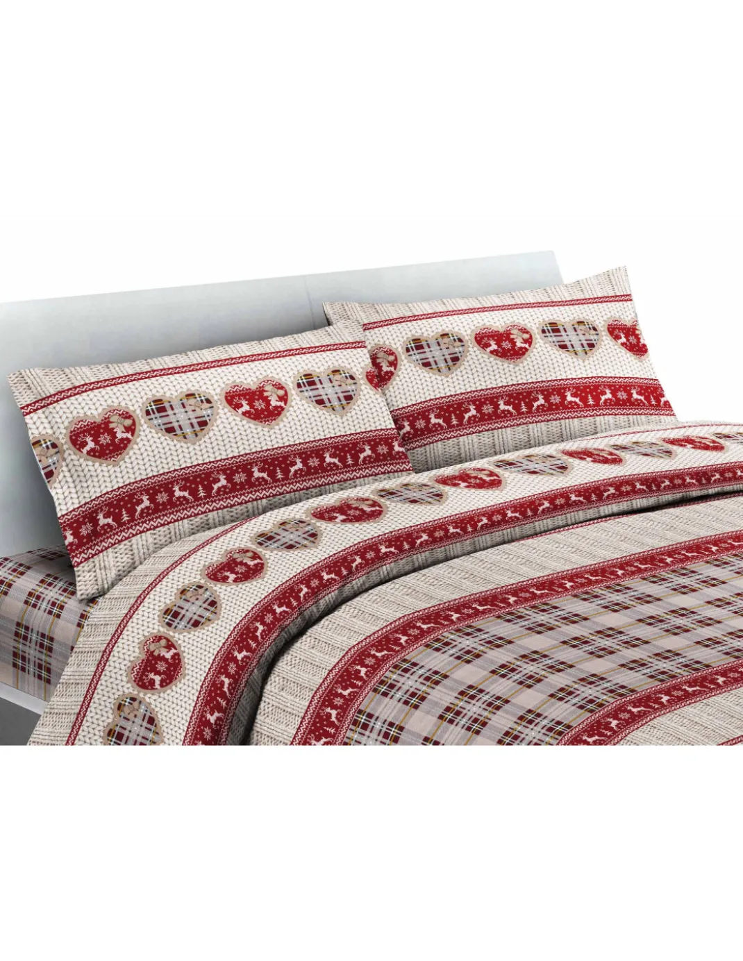 COPRIPIUMINO tirolese BALME CON CUSCINO arredo in puro cotone