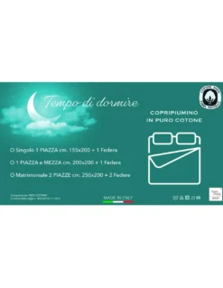 Copripiumino Tirolese Cuori “Aprica” Beige – Cotone 100% Artigianale Made in Italy
