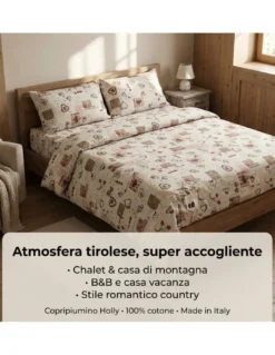 COPRIPIUMINO Tirolese dis. HOLLY CUORE country