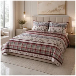 Copripiumino Tirolese Rush 100% Cotone Made in Italy con Sciatori, Cabinovie e Patella 40 cm