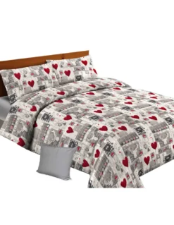 COPRIPIUMINO tirolese TIROLO PATCHWORK con CUSCINO ARREDO TIRPTCH