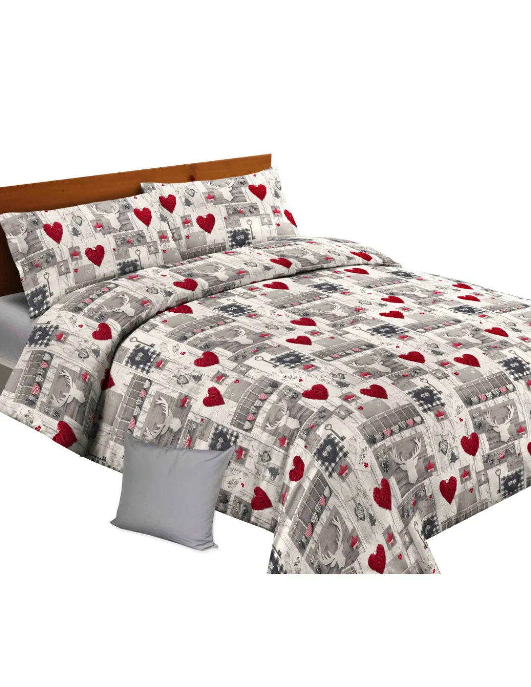 COPRIPIUMINO tirolese TIROLO PATCHWORK con CUSCINO ARREDO TIRPTCH