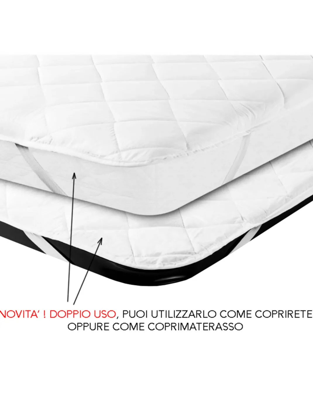 COPRIRETE TRAPUNTATO SOFTY © in cotone DOPPIO uso COPRIMATERASSO