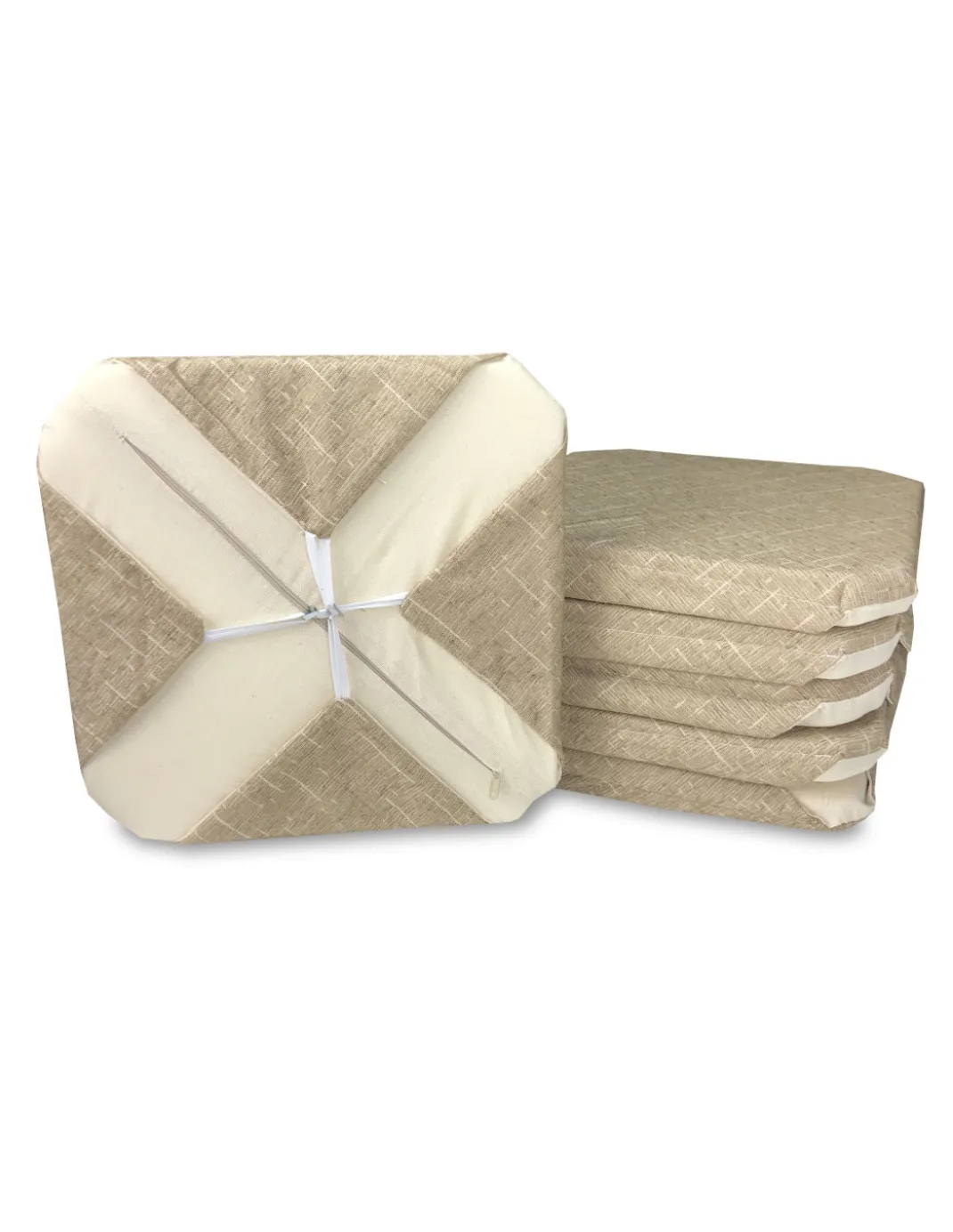 COPRISEDIA CON ALI TINTA UNITA IN TESSUTO CINIGLIATO BEIGE