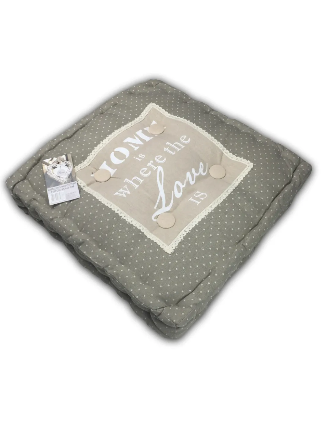 COPRISEDIA CUSCINO CASA E GIARDINO FUTON PARIS HOME IS WHERE THE LOVE CM.45X45