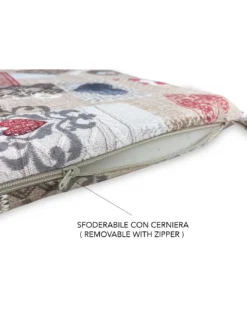COPRISEDIA morbidone TESSUTO LONETA Tirolese SHABBY Rosso CUSCINO SEDIA sfoderabile