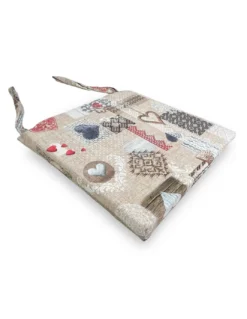 COPRISEDIA morbidone TESSUTO LONETA Tirolese SHABBY Rosso CUSCINO SEDIA sfoderabile