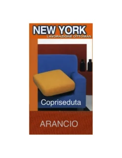 Copriseduta Divano New York Arancio - Tessuto Elasticizzato a Costine Antipilling - Made in Italy