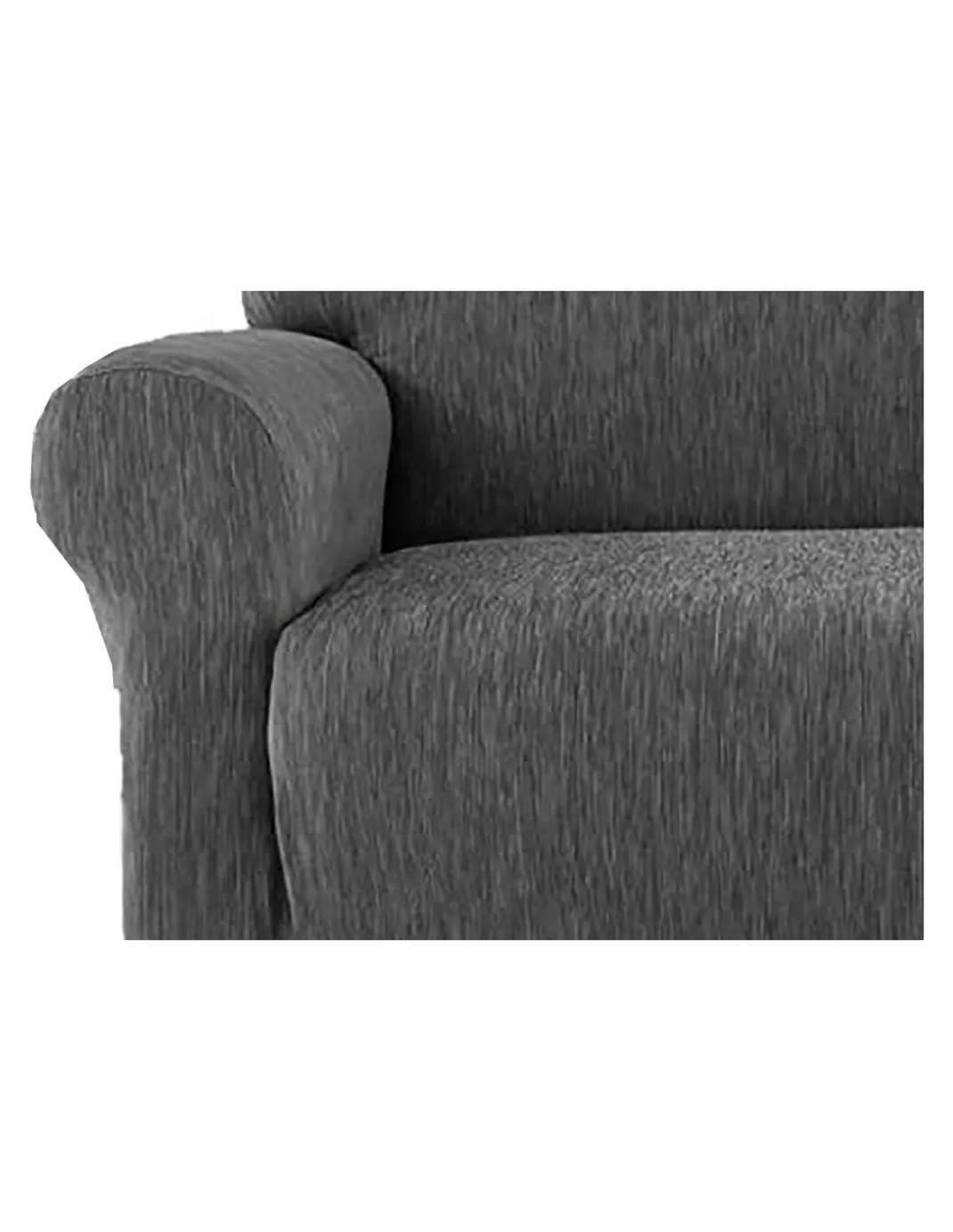 Copriseduta Divano New York Cenere - Tessuto Elasticizzato a Costine Antipilling - Made in Italy