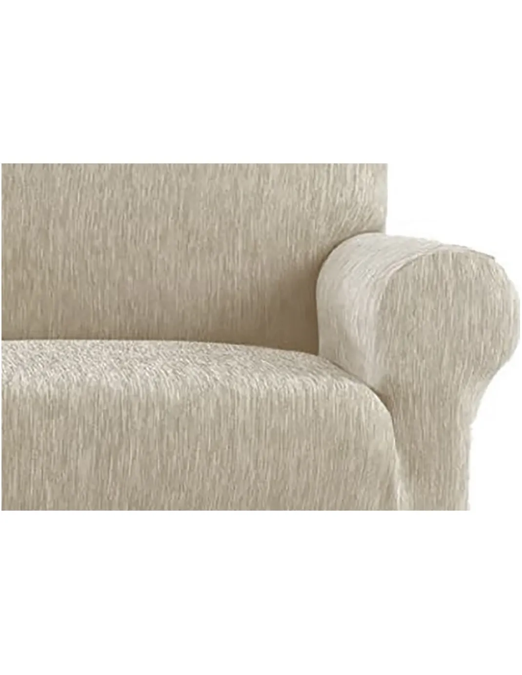 Copriseduta Divano New York Nocciola Melange - Tessuto Elasticizzato a Costine Antipilling - Made in Italy