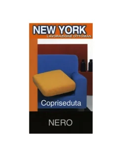 Copriseduta Divano New York Nero - Tessuto Elasticizzato a Costine Antipilling - Made in Italy