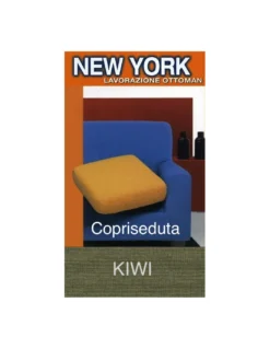 Copriseduta Divano New York Verde Kiwi - Tessuto Elasticizzato a Costine Antipilling - Made in Italy
