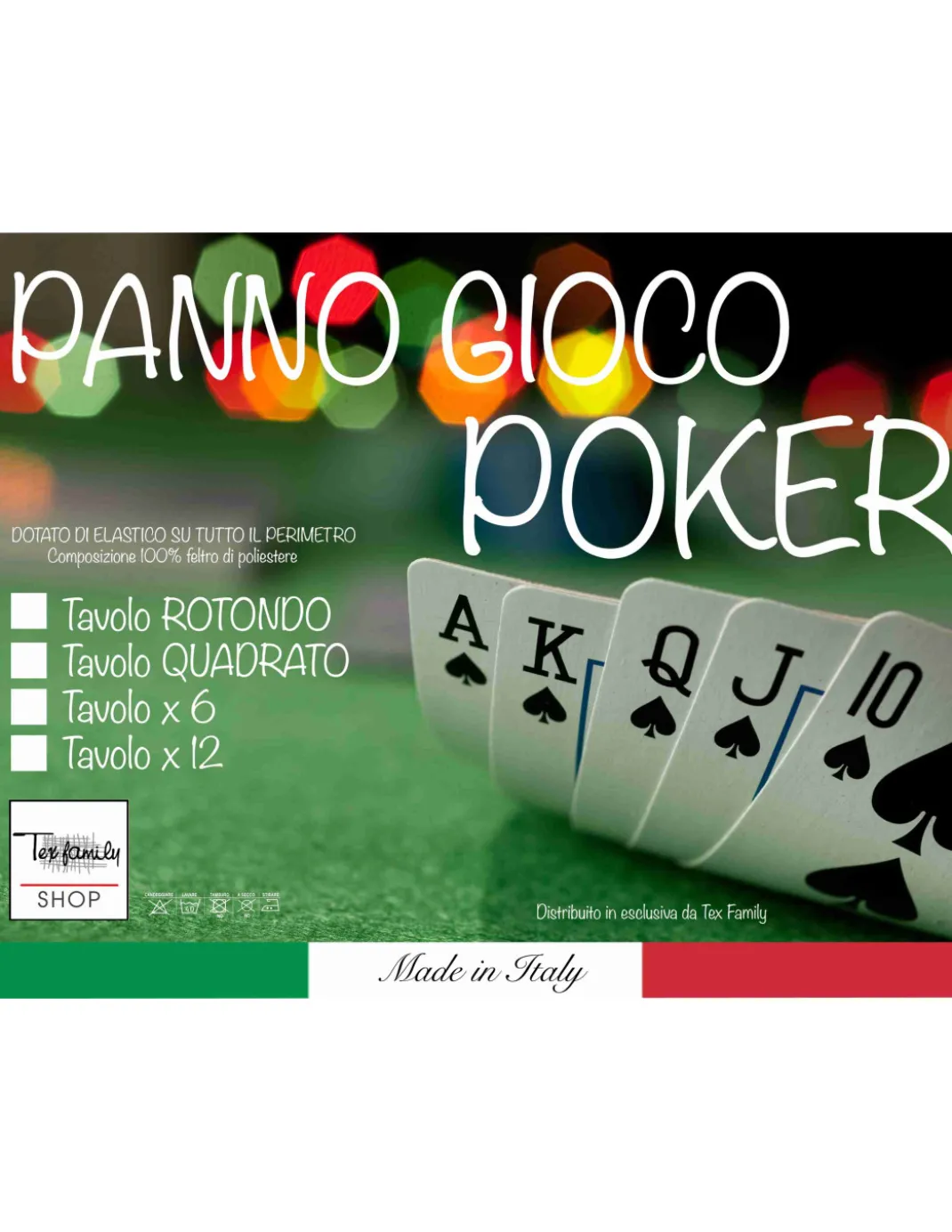 COPRITAVOLO panno GIOCO carte POKER VERDE proteggi TAVOLO