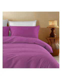 Copritrapunta in Cotone Tinta Unita Fucsia Tempo di Dormire - Morbido, Traspirante, Chiusura Clic-Clac - Made in Italy