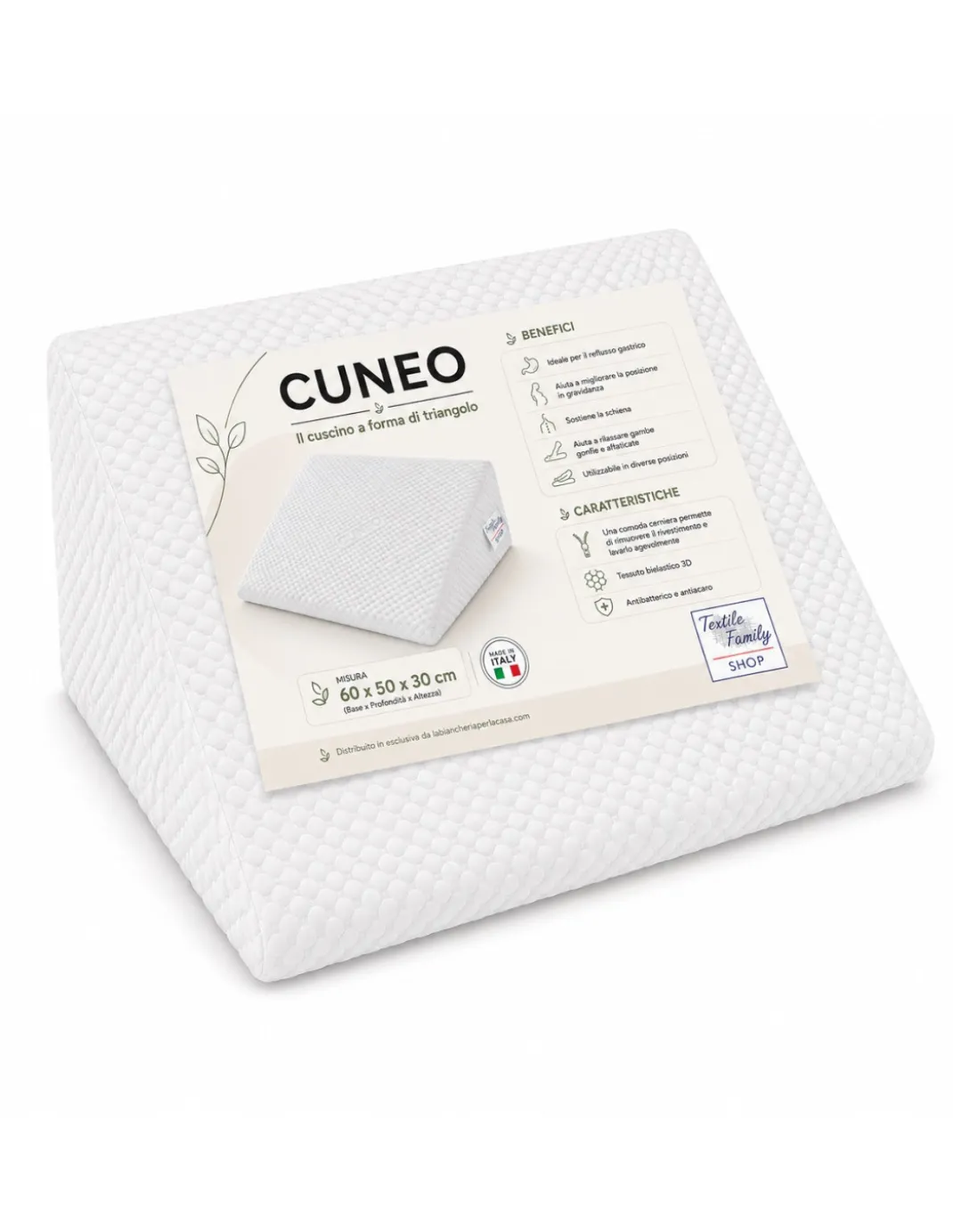 CUSCINO ad angolo TRIANGOLO A CUNEO gambe Gravidanza REFLUSSO GASTRICO per Letto E DIVANO Sostegno LOMBARE SCHIENA