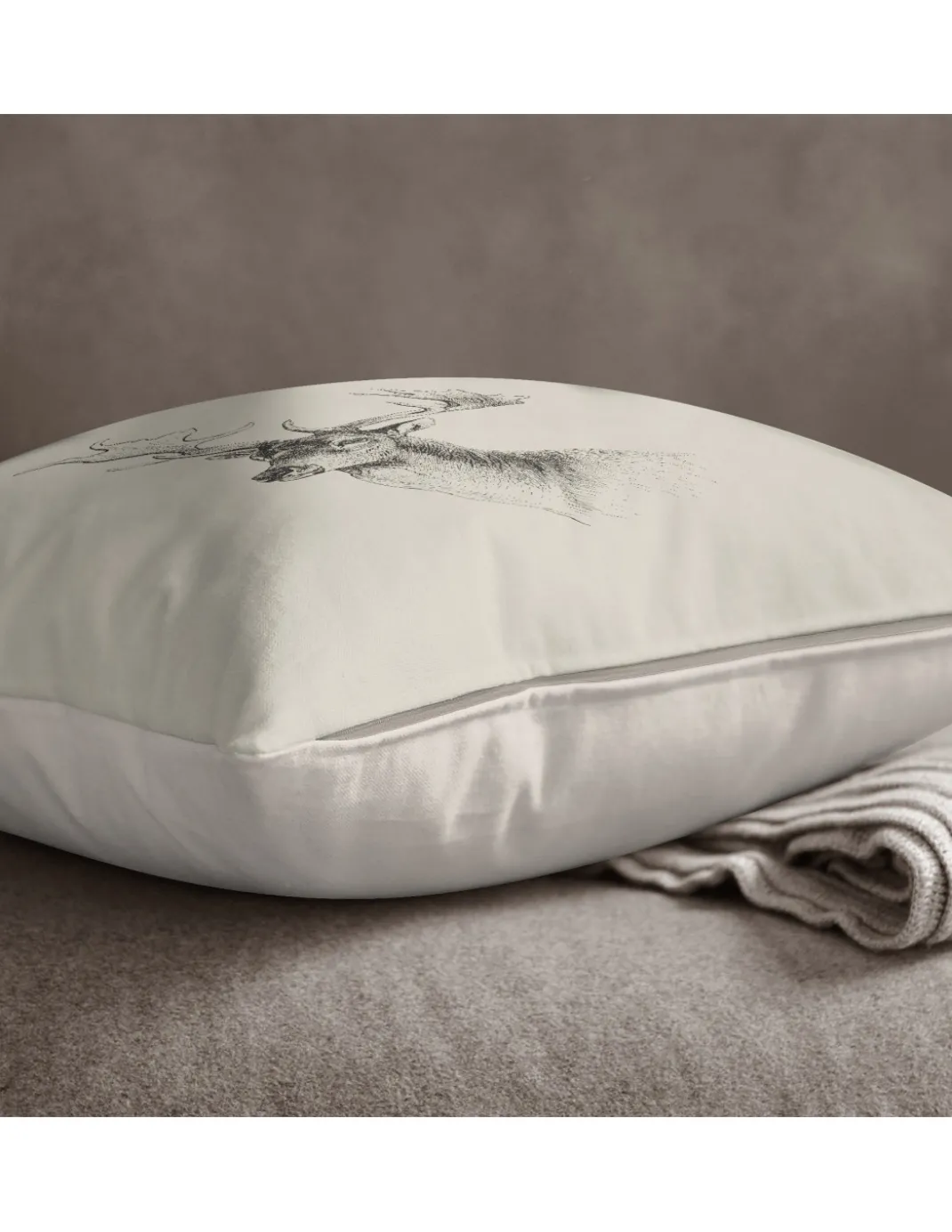 Cuscino ARREDO tirolese CERVO beige ECRÙ cm. 40x40