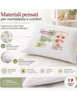 Cuscino Baby Dream Tex family 35x50 cm in Puro Cotone Anallergico Antiacaro