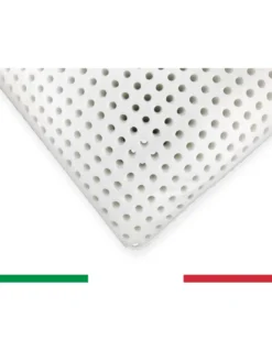 Cuscino viscoelastico Latticel 100, traspirante e anatomico con memoria di forma - Ipoallergenico e morbido, bianco, 45 x 75 cm