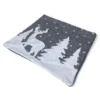 Federa Cuscino Arredo Invernale Cervo e Neve 40x40 cm - Stile Tirolese Grigio Bianco - Made in Italy