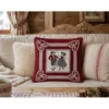Federa Cuscino Arredo Tirolese Alpen 40x40 Ecrù Bordeaux Made in Italy