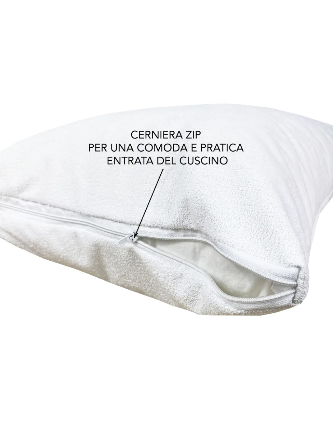 FEDERA PVC PLUS © copriguanciale IMPERMEABILE CON CERNIERA IN spugna DI COTONE