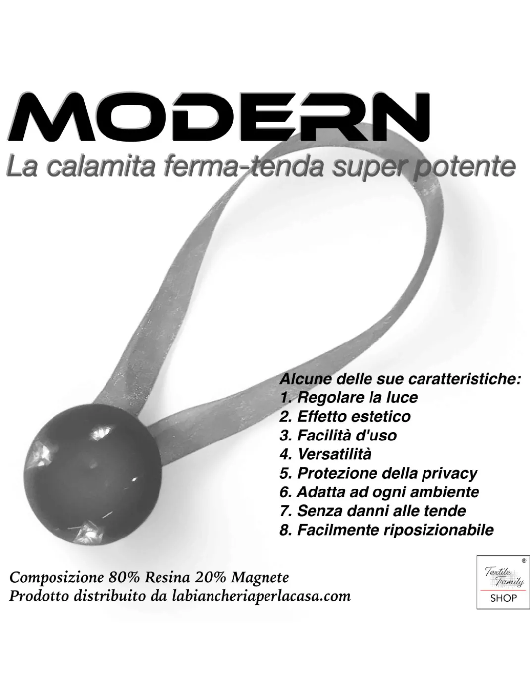 Fermatenda Magnetico Beige "Modern" - 1 Pezzo, Design Elegante, Super Potente