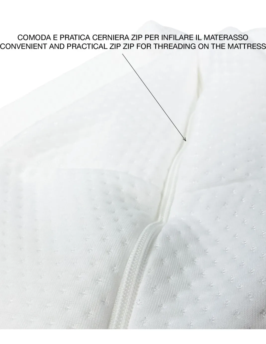 Fodera Materaso JERSEY Elasticizzato ANTIACARO Con CERNIERA ZIP