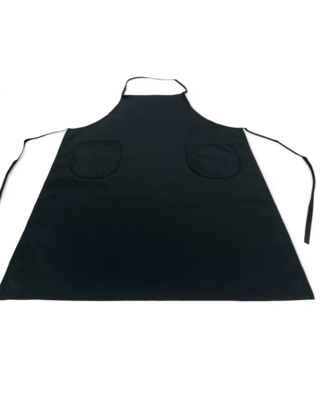 Grembiule da Cucina Nero con Pettorina e 2 Tasche Alfio, Tessuto Drill Cotone-Poliestere, Resistente, Made in Italy