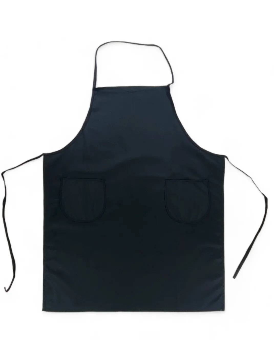 Grembiule da Cucina Nero con Pettorina e 2 Tasche Alfio, Tessuto Drill Cotone-Poliestere, Resistente, Made in Italy