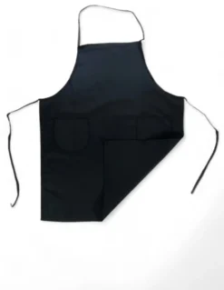Grembiule da Cucina Nero con Pettorina e 2 Tasche Alfio, Tessuto Drill Cotone-Poliestere, Resistente, Made in Italy