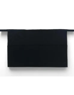 Grembiule Nero a Vita con Tripla Tasca Gaspare, Tessuto Drill Cotone-Poliestere, Resistente, Made in Italy