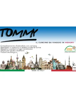 GUANCIALE CUSCINO TOMMY IN MEMORY DA VIAGGIO