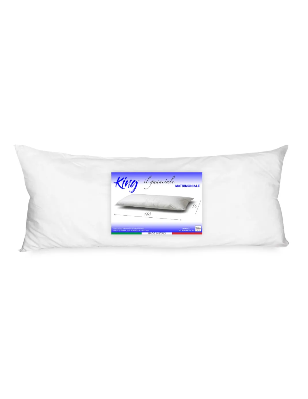 GUANCIALE KING CUSCINO LETTO 2 PIAZZE MATRIMONIALE LUNGO cm. 180 MIS. CM. 50 X 180