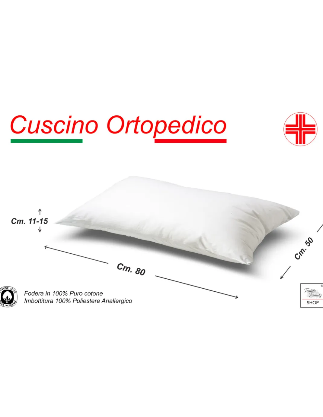 GUANCIALE ORTOPEDICO ANTI CERVICALE IN POLIESTERE