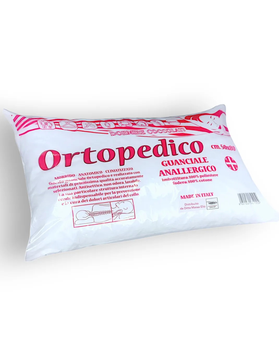 GUANCIALE ORTOPEDICO ANTI CERVICALE IN POLIESTERE