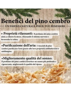 Guanciale Pino Cembro Alto Adige 50x80 - Cuscino Cirmolo Naturale Sonno Profondo - Regolabile, Cotone Grezzo, Relax