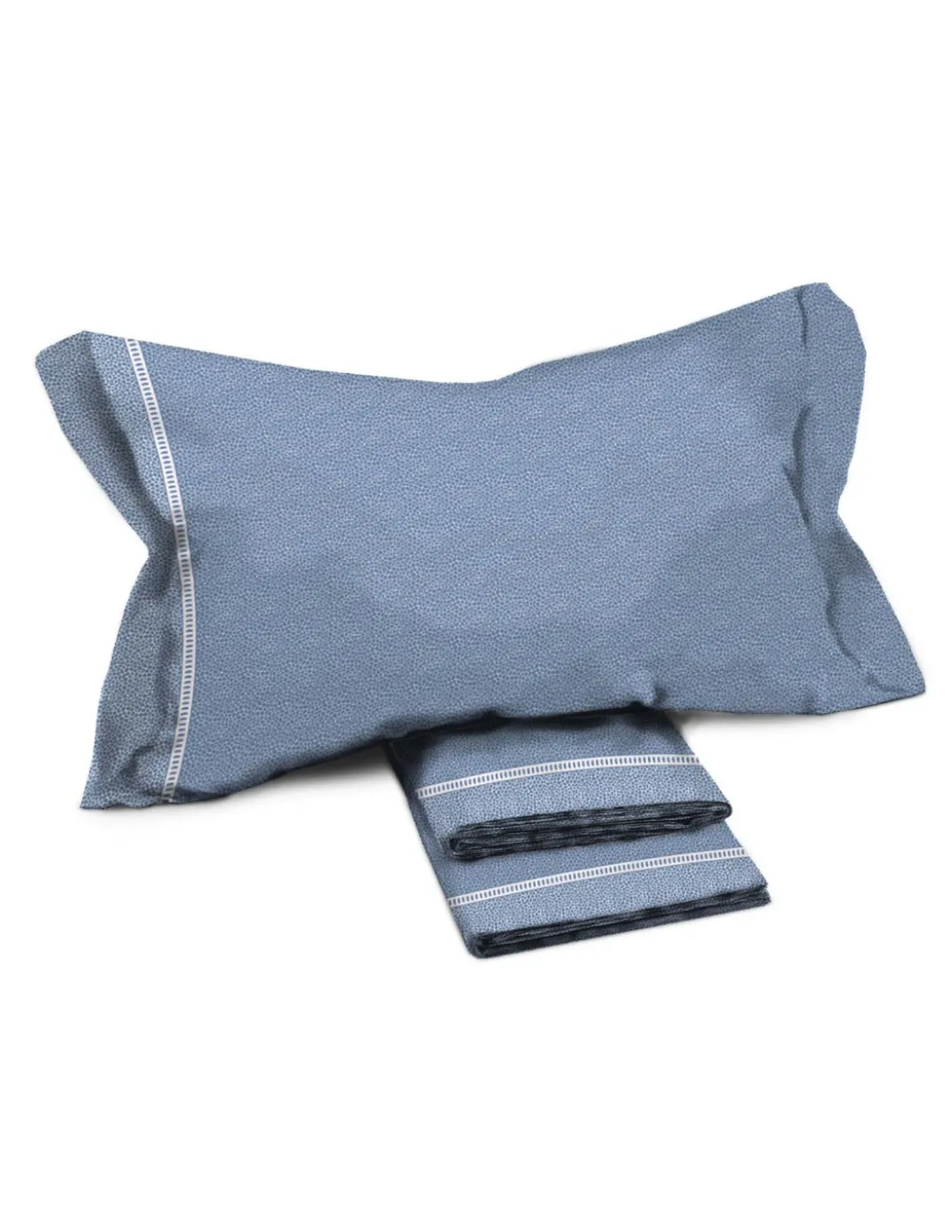 Lenzuola Matrimoniali Cotone Completo MAXI Tex Family - Design Moderno "Time" Colore Azzurro